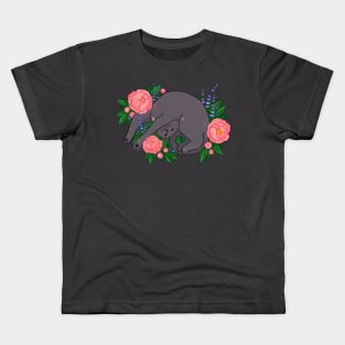 Peony Kitty Kids T-Shirt